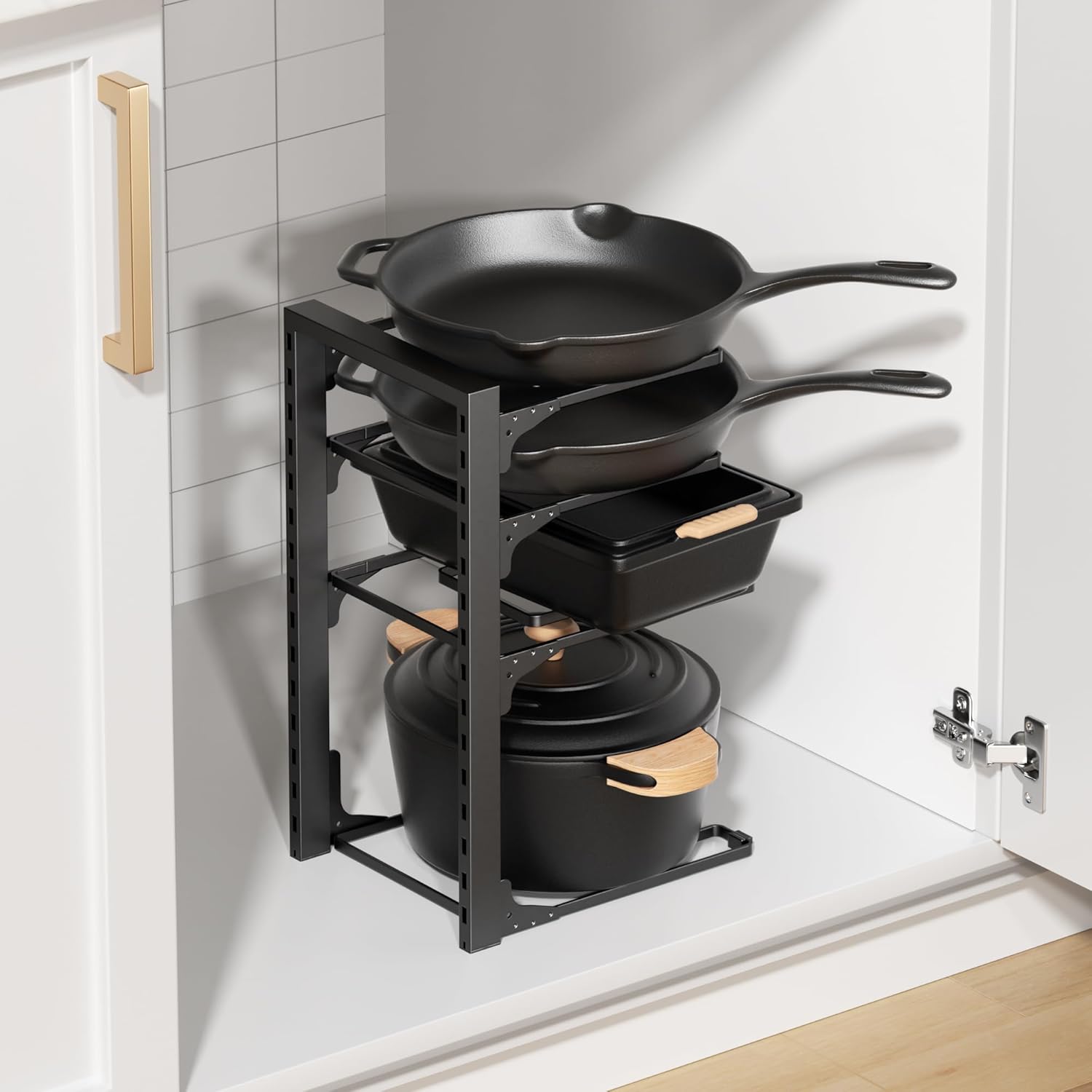 MUDEELA Pots and Pans Organizer under Cabinet 15.75" Tall