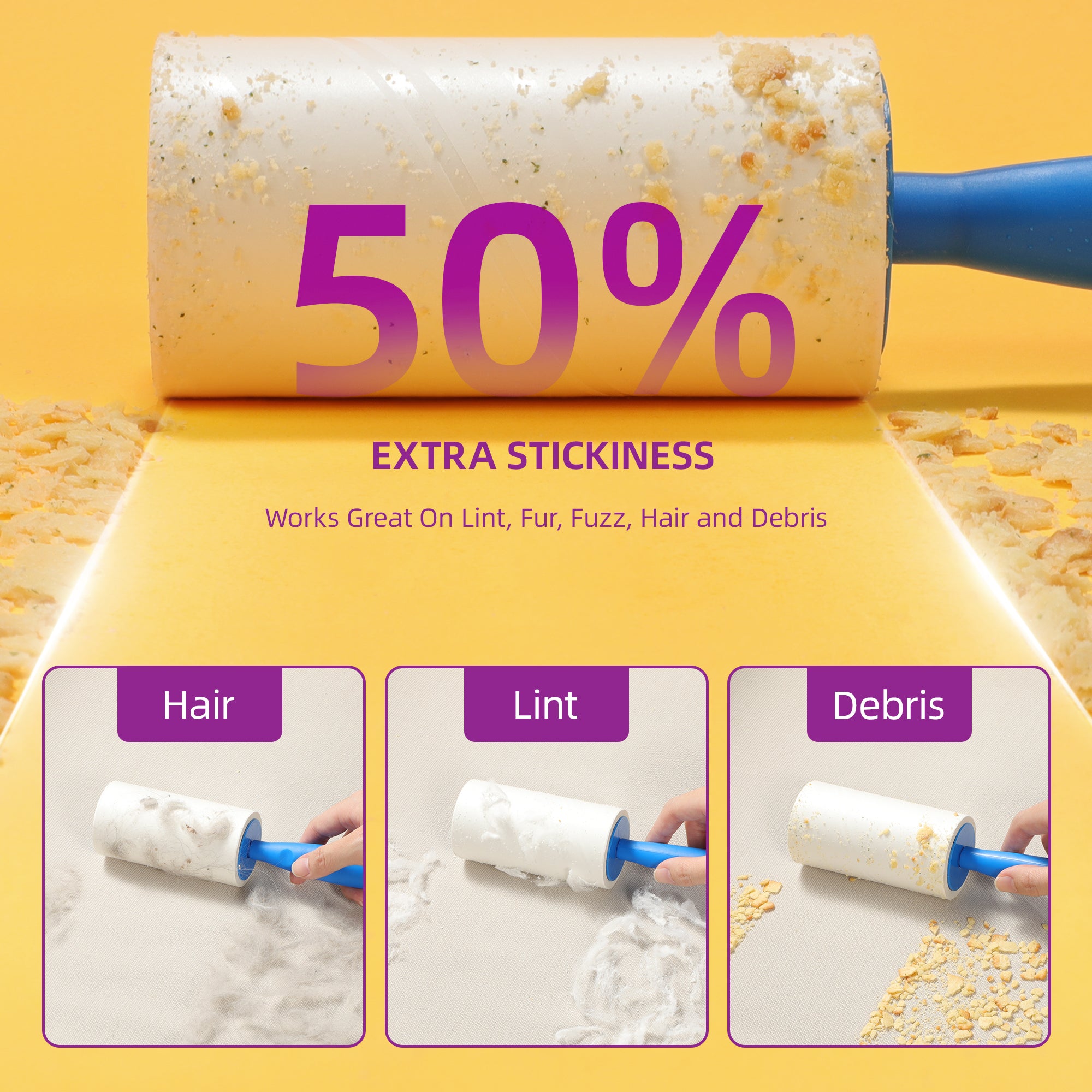 ORDORA Extra Sticky Lint Roller 6 Pack