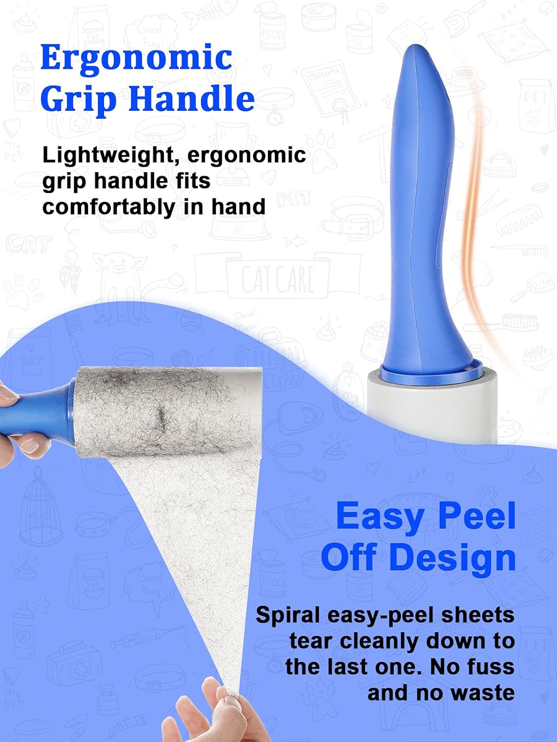 Lint Rollers for Pet Hair, ORDORA Extra Sticky Lint Rollers Refill 6 Pack for Clothes, 540 sheets
