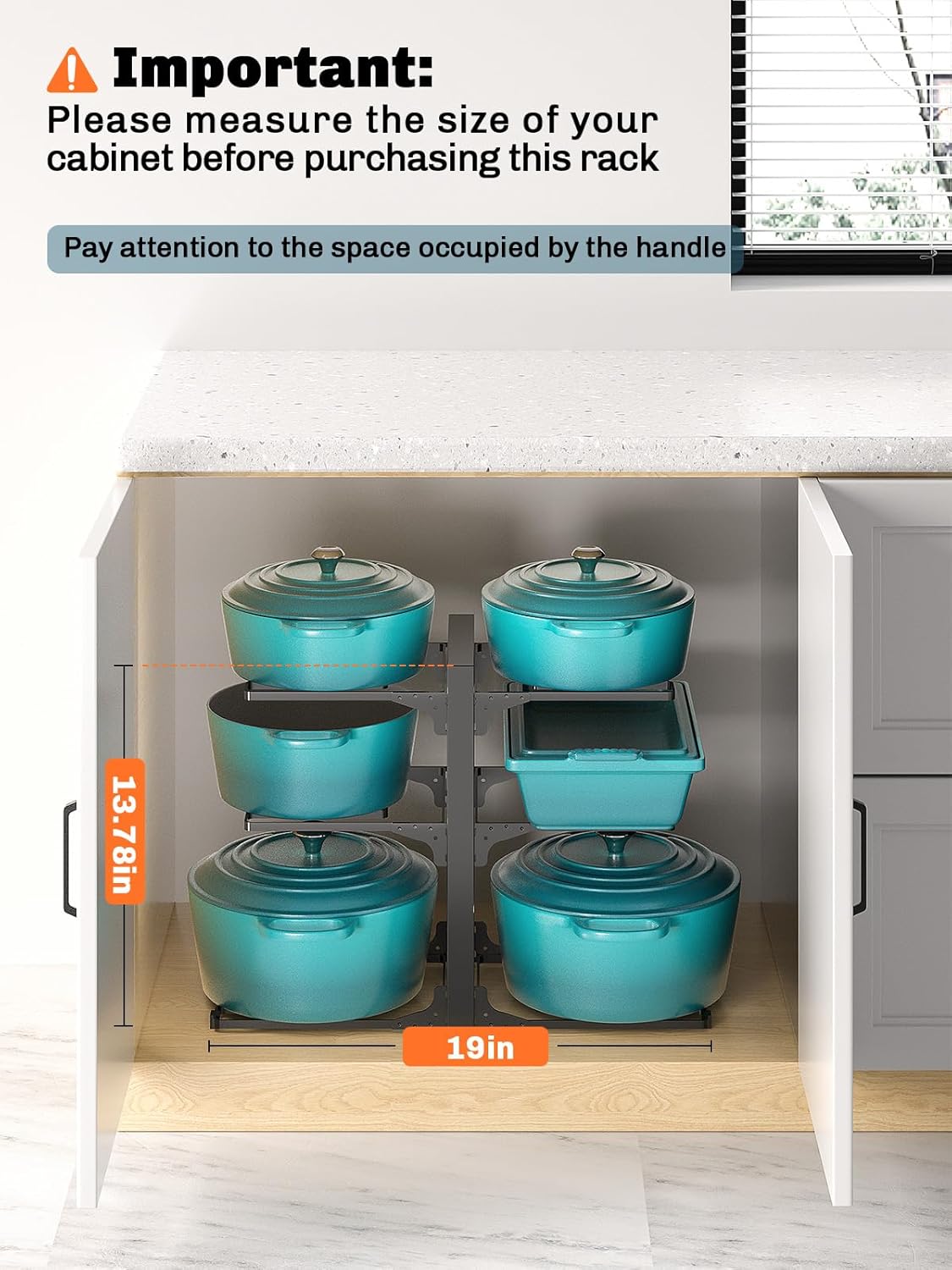 MUDEELA 6-Tier Adjustable Pot Organizer Rack