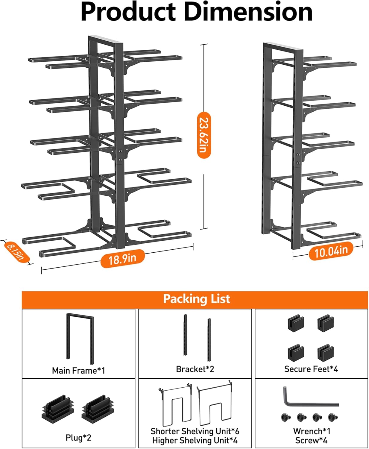 MUDEELA 10-Tier Adjustable Pot Pan Organizers
