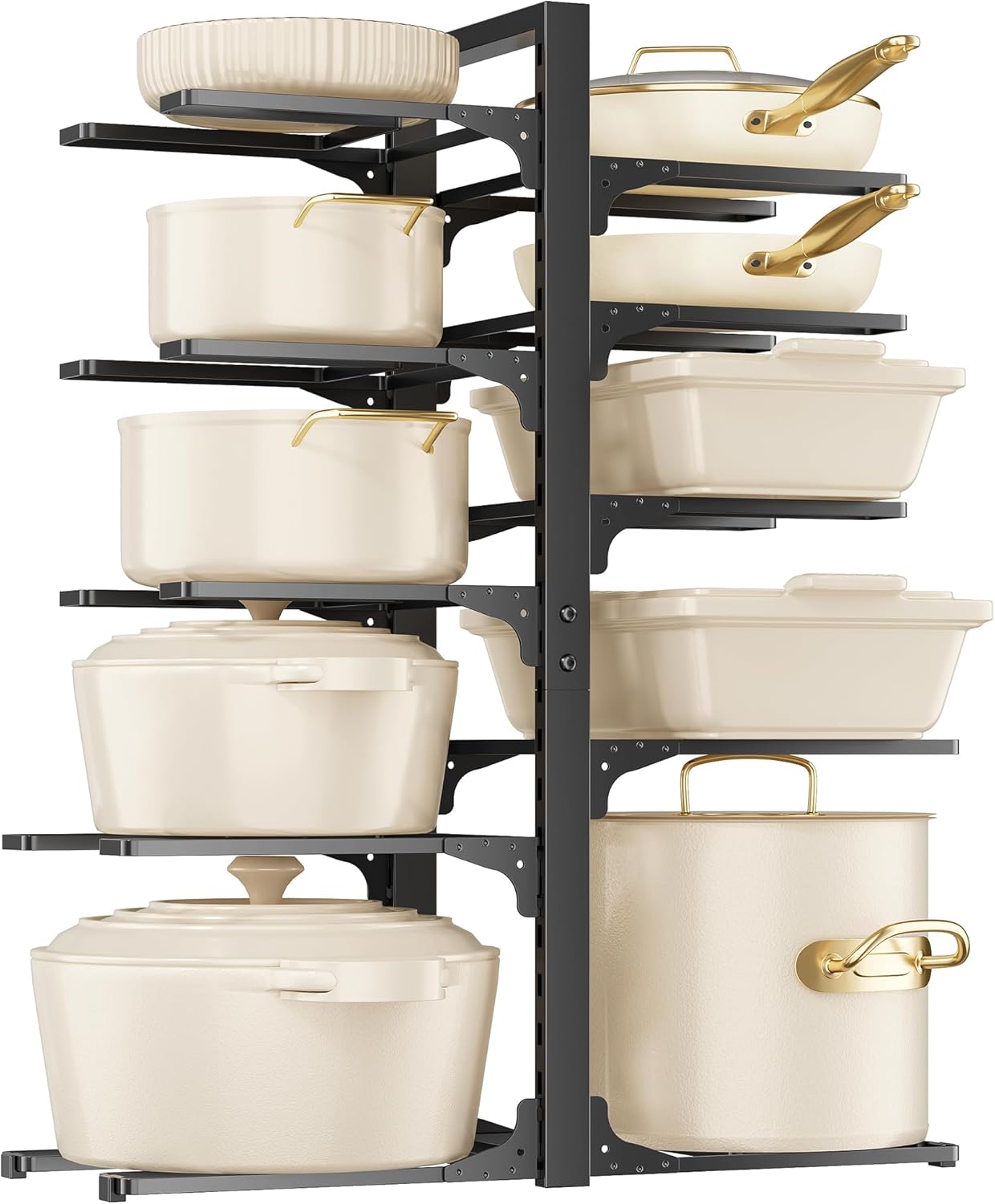 MUDEELA 10-Tier Adjustable Pot Pan Organizers