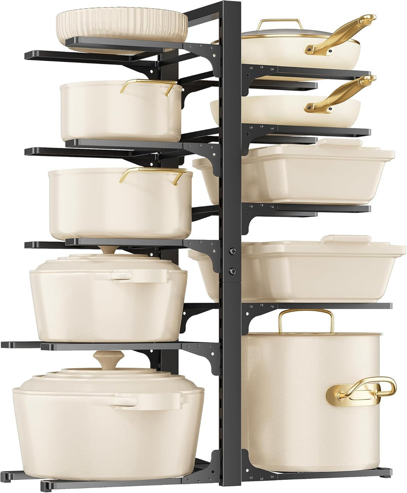 MUDEELA 10-Tier Adjustable Pot Pan Organizers