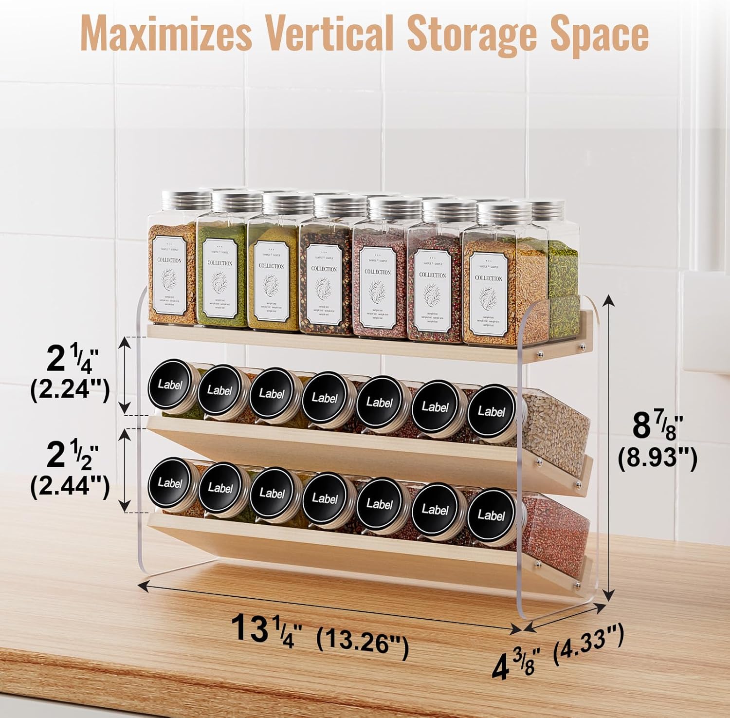 Clear Spice Rack Organizer