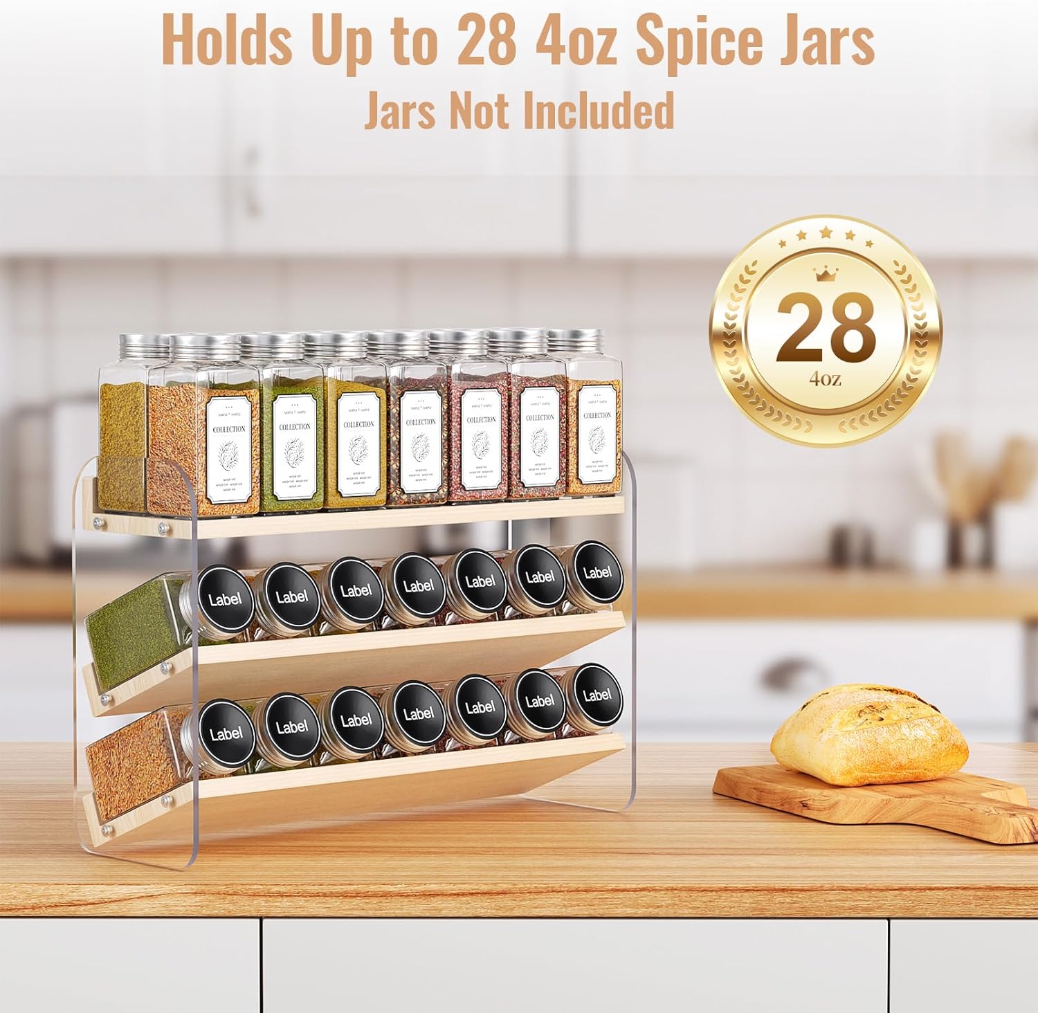 Clear Spice Rack Organizer
