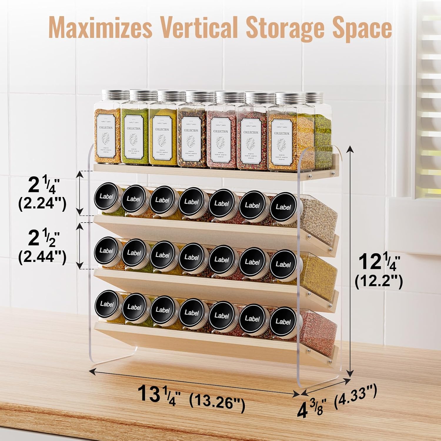 Clear Spice Rack Organizer