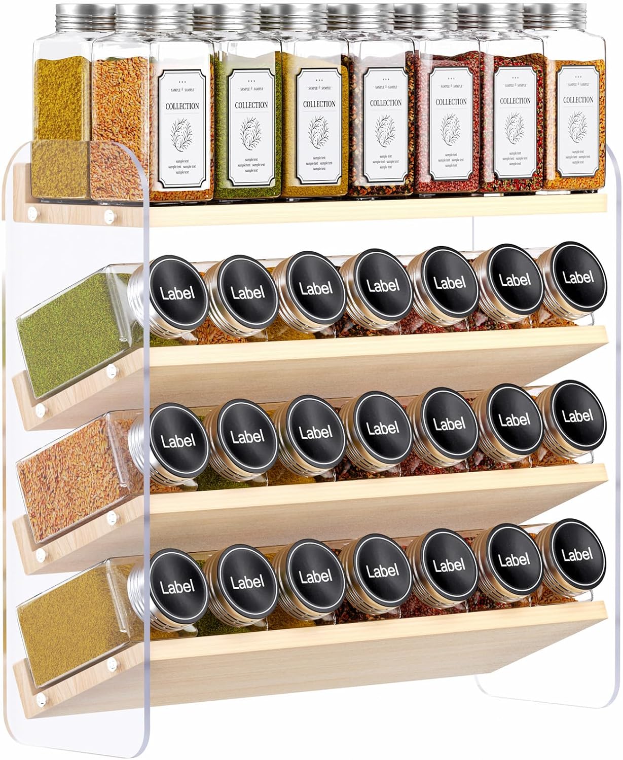 Clear Spice Rack Organizer