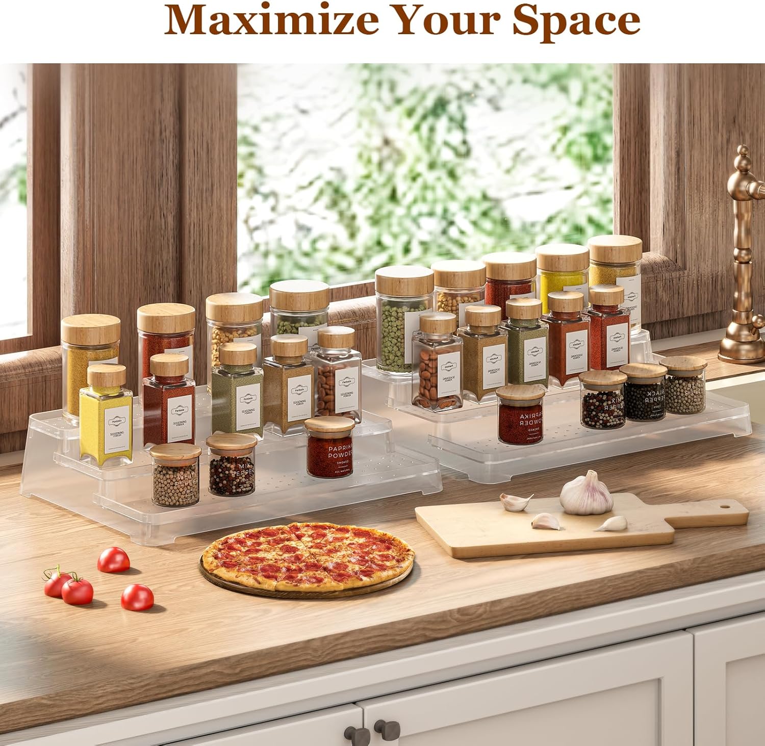 2 Pack 3-Tier Spice Rack Organizer