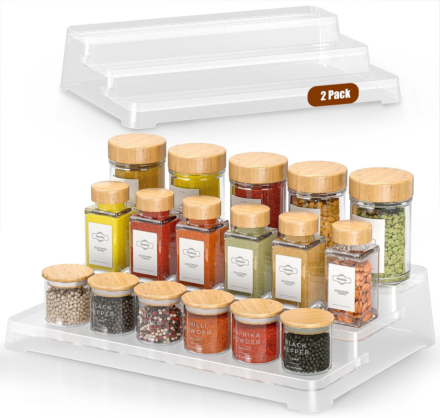 2 Pack 3-Tier Spice Rack Organizer
