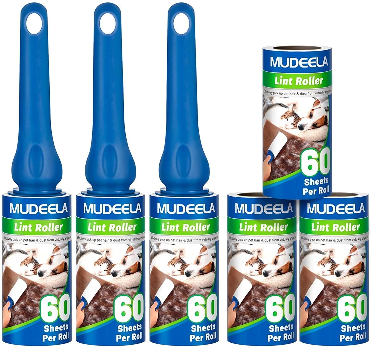 ORDORA Lint Roller Pet Hair Remover, 360 Sheets, 6 Pack