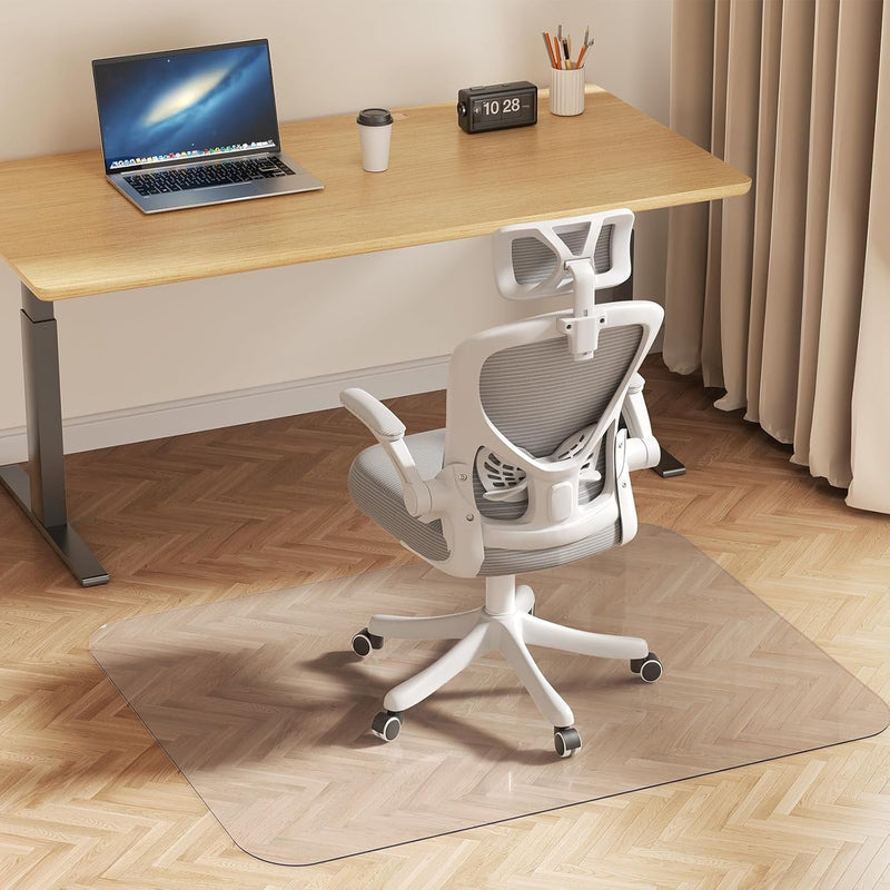 Mudeela Office Chair Mat for Hardwood Floor, 48"×48" Clear Office Computer&Desk Chair Mat, PVC Heavy Duty Floor Protector Mats for Rolling Chairs