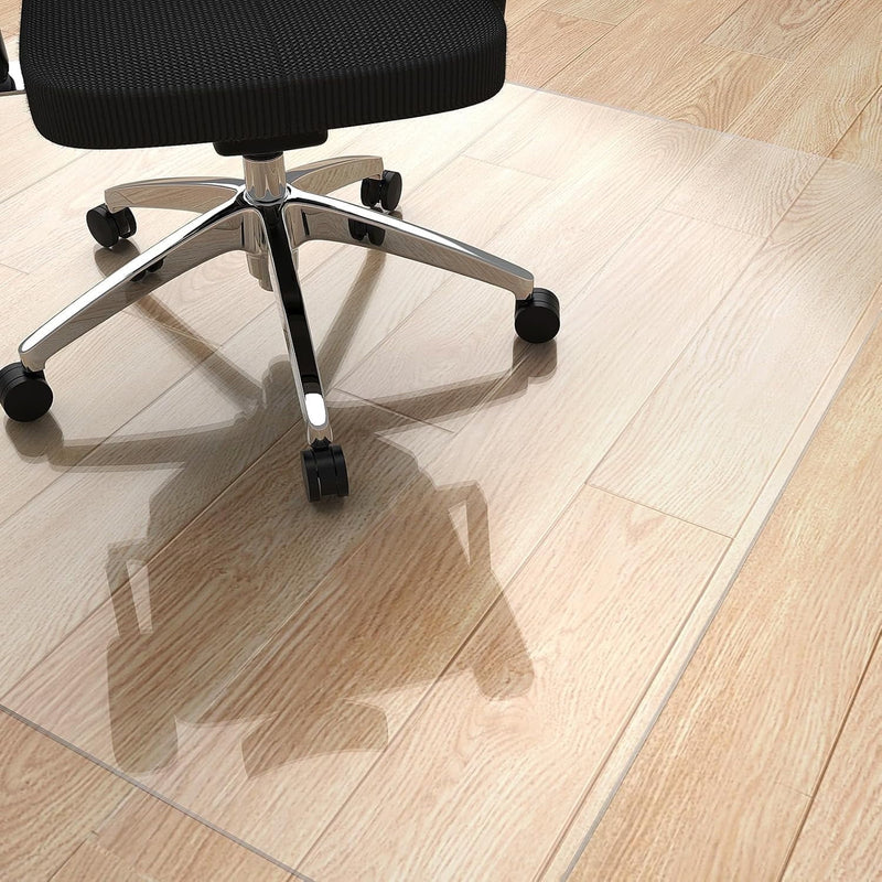 Office Mat for Hard Floor (60 "X 46" Rectangle), Transparent PVC, Mudeela Office Chair Mat for Home and Office