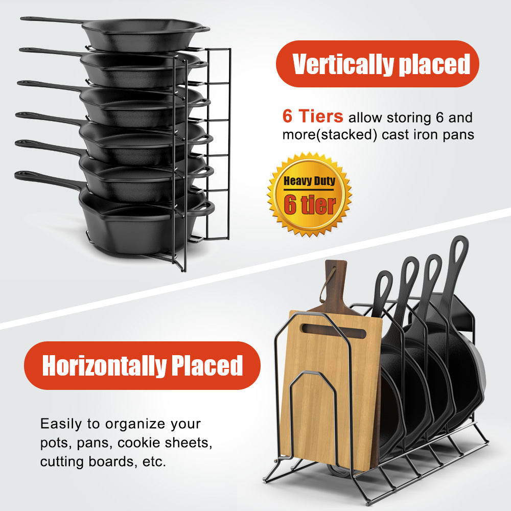 MUDEELA 6 Tier Heavy Duty Pan Organizer
