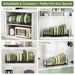 MUDEELA Pot Rack Pan Organizer inside Cabinet - Expandable Pot Lid Organizer for Cabinet with 12 Adjustable Dividers, Cutting Board Organizer Holder Baking Rack Kitchen Cabinet Storage Organization