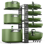 MUDEELA Pots and Pans Organizer Rack for under Cabinet, Expandable 11.65'' to 19" Adjustable Pot Rack with 3 DIY Methods