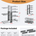 MUDEELA Pots and Pans Organizer Rack for under Cabinet, Expandable 11.65'' to 19" Adjustable Pot Rack with 3 DIY Methods