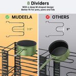 MUDEELA Pots and Pans Organizer Rack for under Cabinet, Expandable 11.65'' to 19" Adjustable Pot Rack with 3 DIY Methods