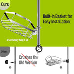 LazySpin 4-Tier Corner Shower Caddy Tension Pole, Silver