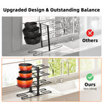 MUDEELA 8-Tier Pots and Pans Organizer under Cabinet, Adjustable Heavy Duty 120LBS Pot and Pan Organizer Rack inside Cabinet for Kitchen Organizer Cast-iron Pans, Heavy Skillets Griddles, Shallow Pots