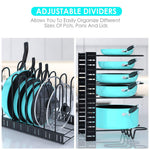 MUDEELA 8 Tiers Pan Organizer Rack and 11 Expandable Pan 8 Tiers Pot